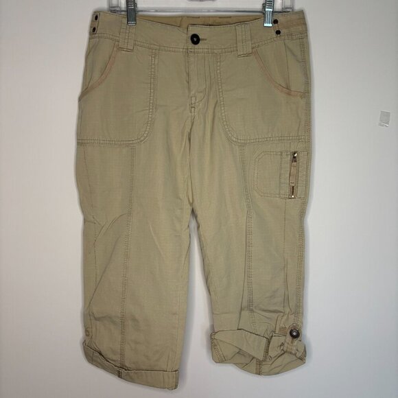 EDDIE BAUER Petite 6P Blakely Fit Capri Tan Roll Tab Hiking Pocket - Picture 5 of 5